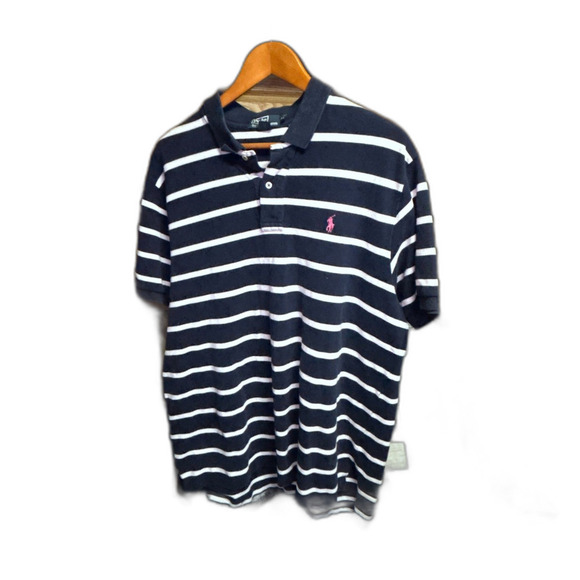 Polo Ralph Lauren Men's Polo Shirt XL Navy White Stripes - Picture 2 of 8